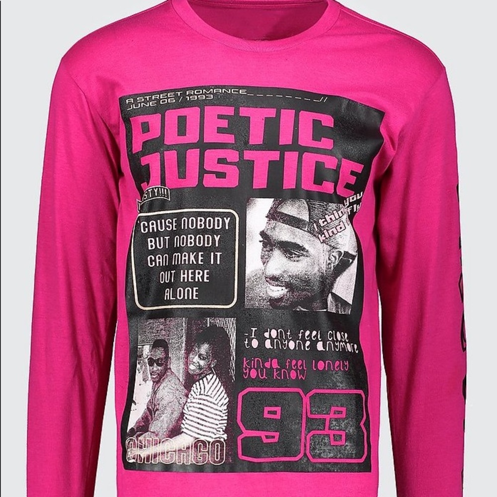 FashionNova men’s poetic justice pink shirt